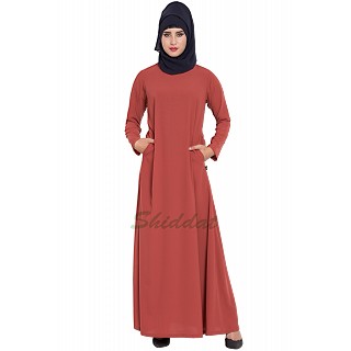 A-line inner abaya- Rust